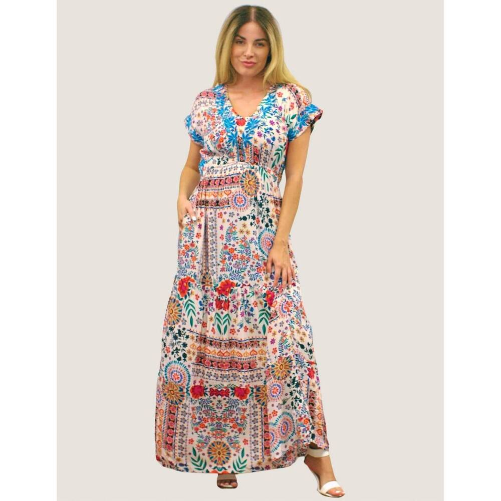 NEW KYLA SEO bella maxi dress in multi print